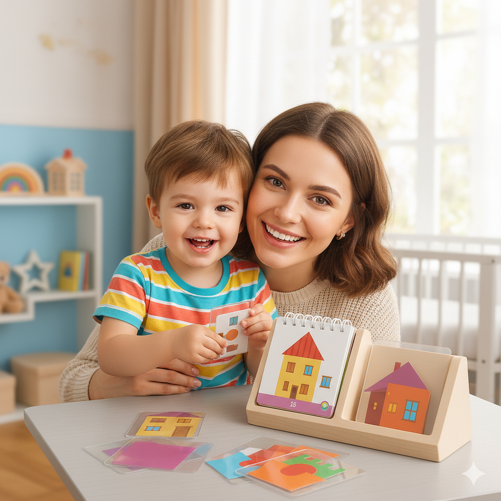Colours & Shapes Puzzle – Wooden Learning Puzzle for Kids
