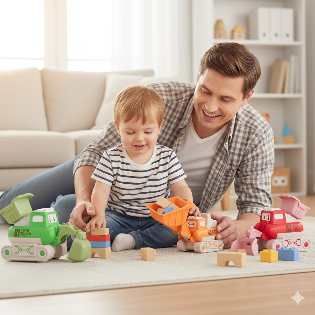 Build Racer – Push-and-Go Construction Vehicle Set for Kids