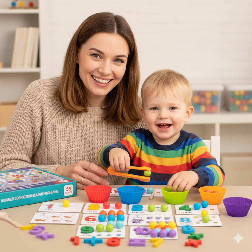 Montessori Number & Colour Sorting Set – Learn Through All Senses