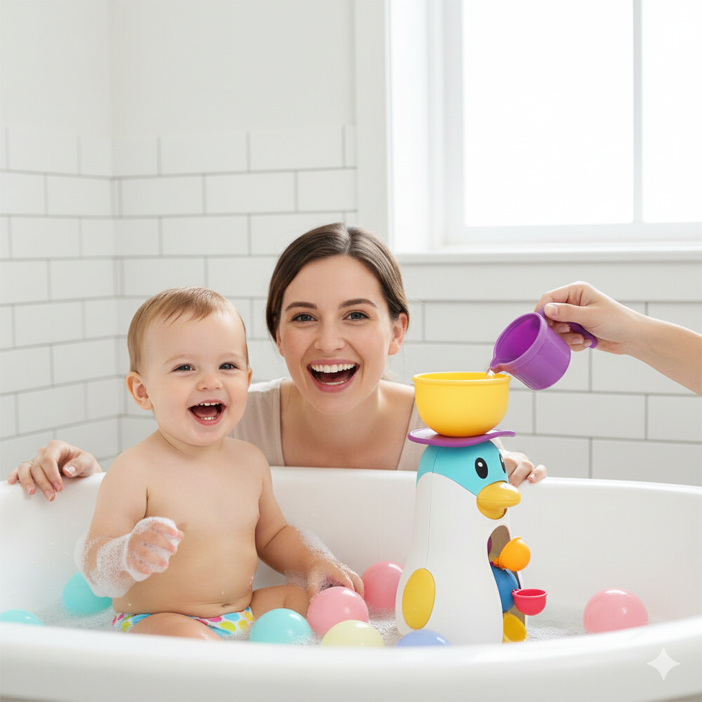 Splash Penguin – Easy-Clean Water Wheel Bath Toy
