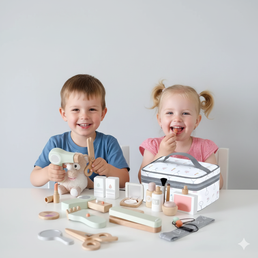 Create, Imagine & Shine – The Ultimate Wooden Mini Makeup & Hair Salon Playset