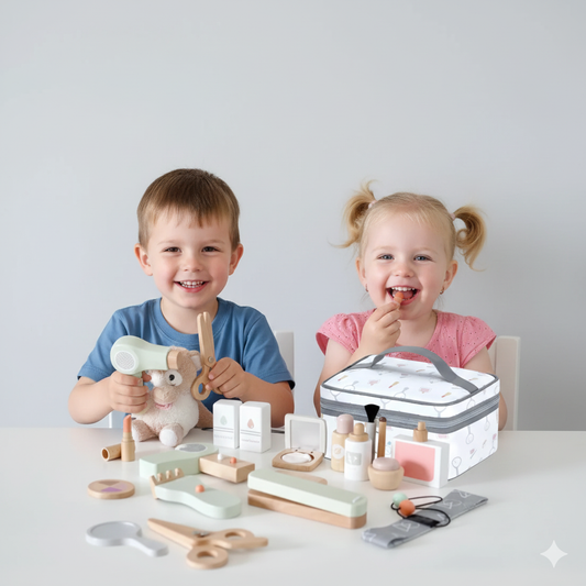 Create, Imagine & Shine – The Ultimate Wooden Mini Makeup & Hair Salon Playset
