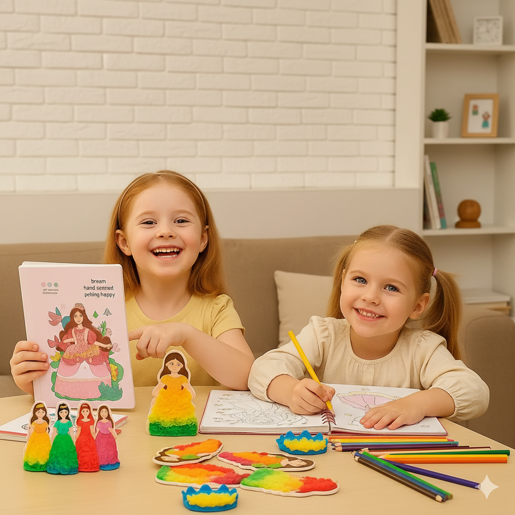 Magical Fashion Design Book – Creative Dress-Up & 3D Craft Activity Set For Kids