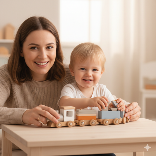 Wooden Birthday Train – Montessori Learning Toy For Early Development