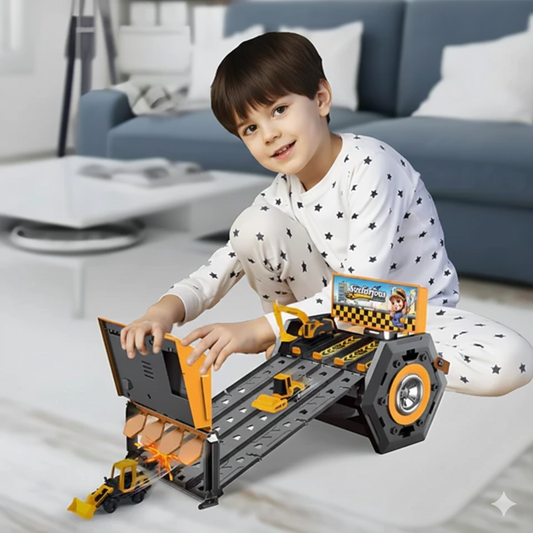 Travel Racing Track - Portable Racing Set with Lights & Music