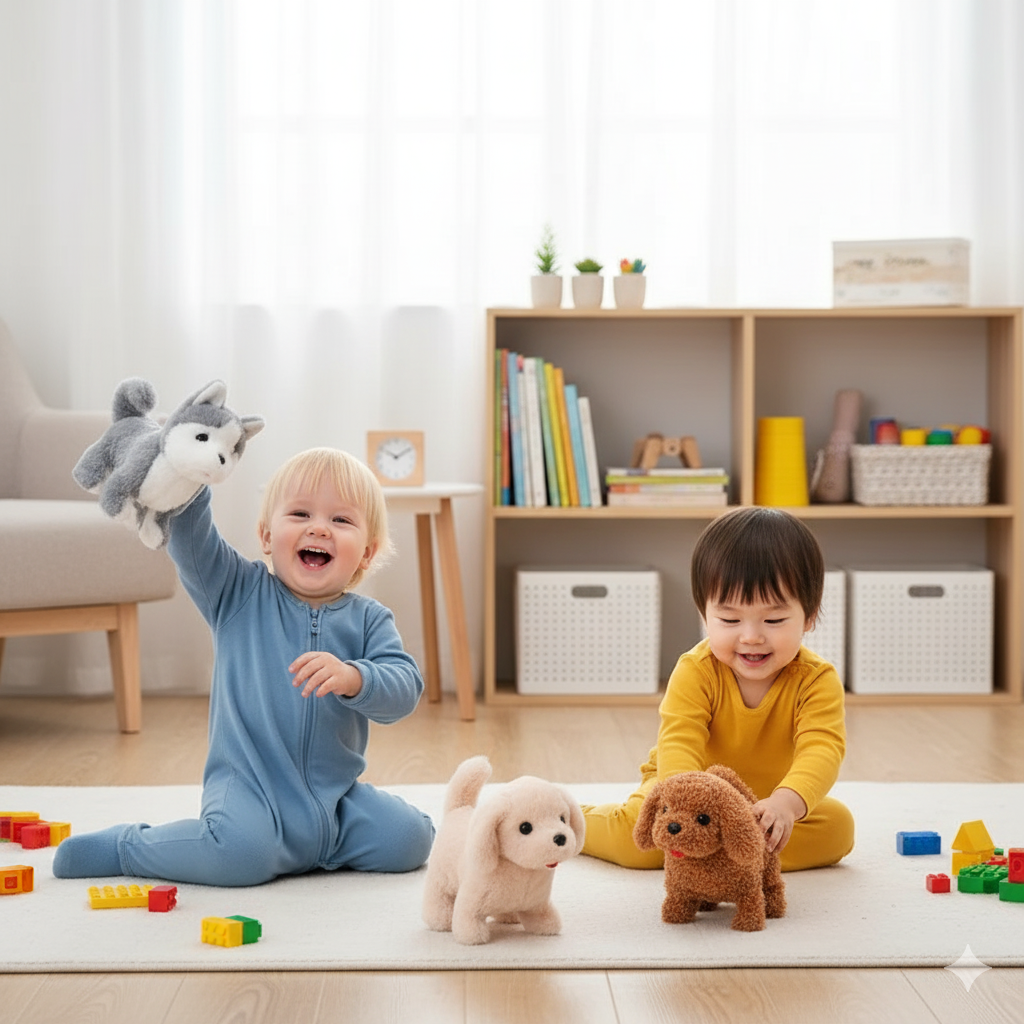 Interactive Walking, Barking & Tail-Wagging Toy Dog for Kids