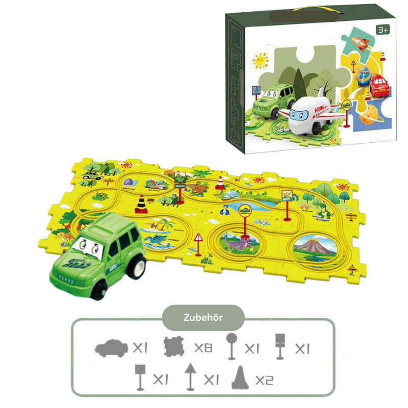 Montessori Railway Puzzle Set – Colourful Train Learning & Construction Toy