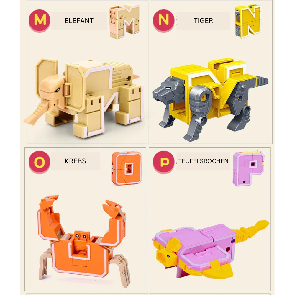 26 Alphabet Transformer Toy – Learn Letters Through Fun Transformations