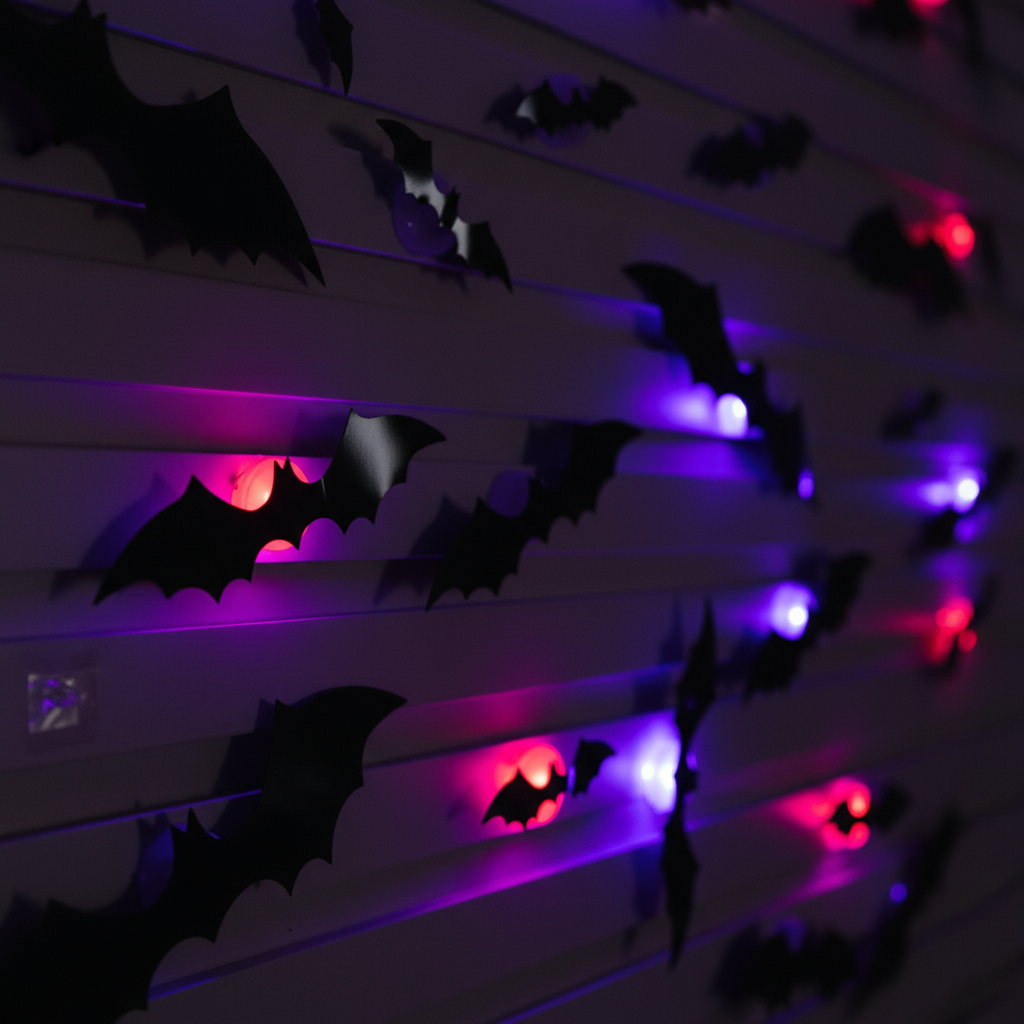LED 3D Halloween Bat Decorations – Spooky Light-Up Wall Set