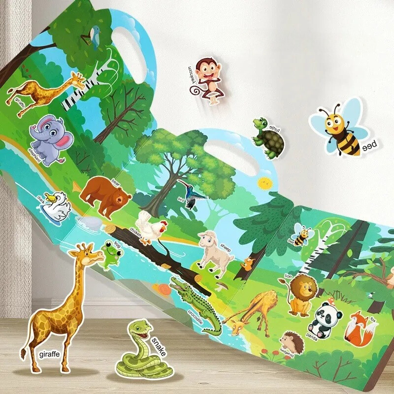 Reusable Sticker Book for Fun English Learning
