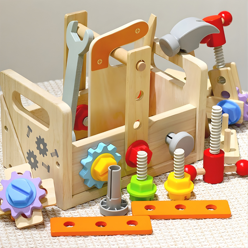 Wooden Tool Set for Creative Little Builders