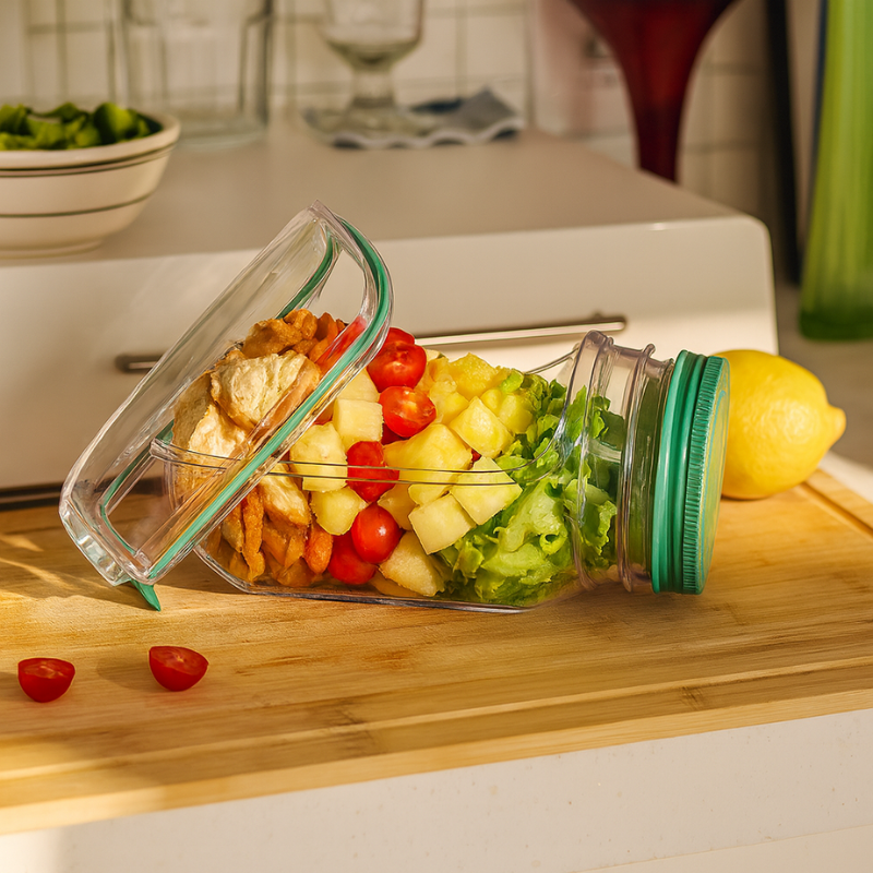 Fresca Layered Salad Jar – Leakproof BPA-Free Meal Prep Container for Fresh Food On The Go