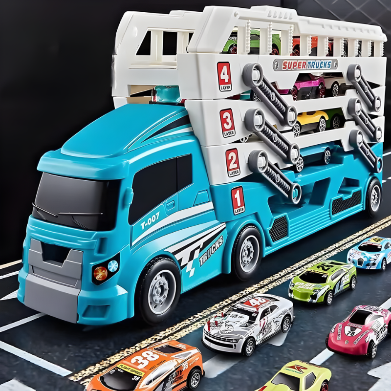 Load & Roll Transport Truck Set – Ultimate Racing Adventure & Creative Play Experience