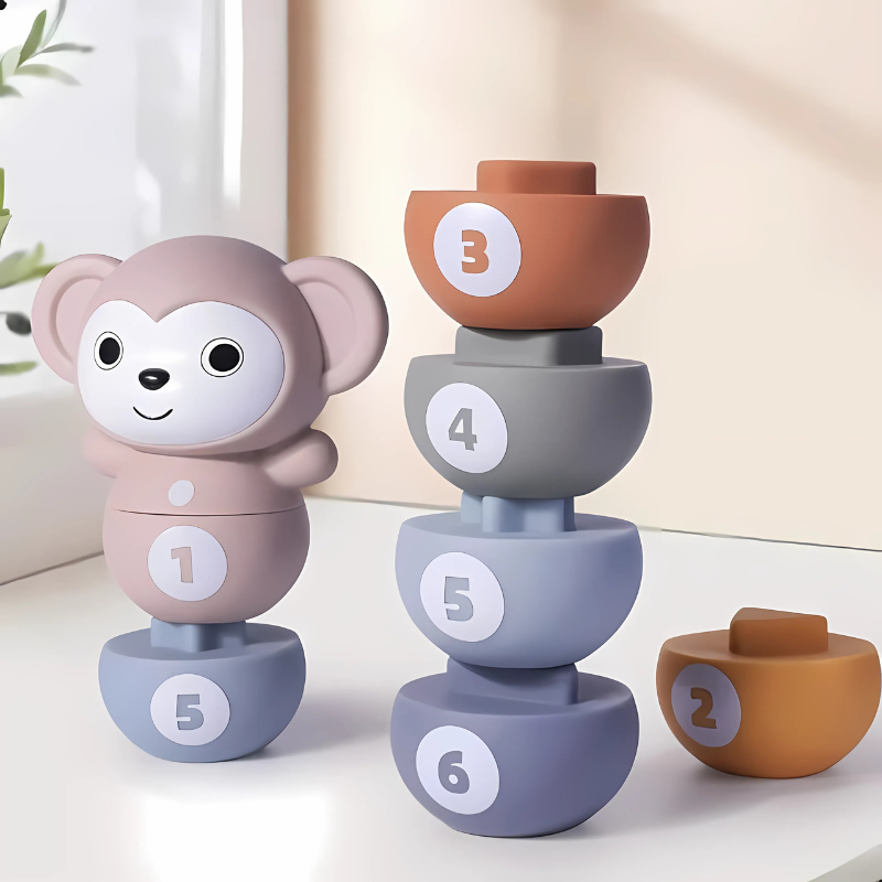 Stack, Knock & Learn – The Ultimate 3-in-1 Sensory Animal Stacking Toy Set
