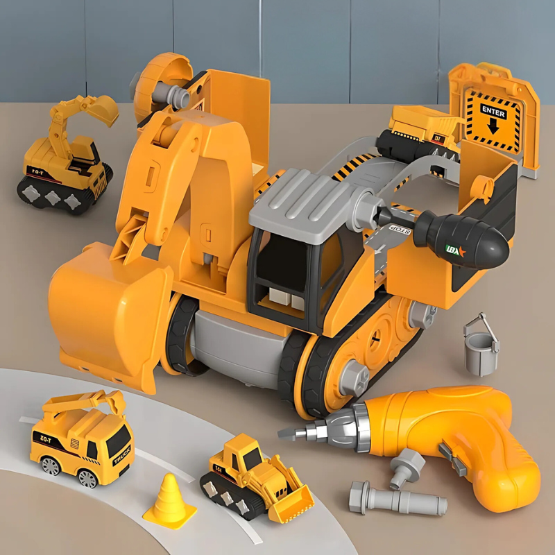 Build, Create & Construct – The Ultimate 4-in-1 Mega Excavator Adventure Set