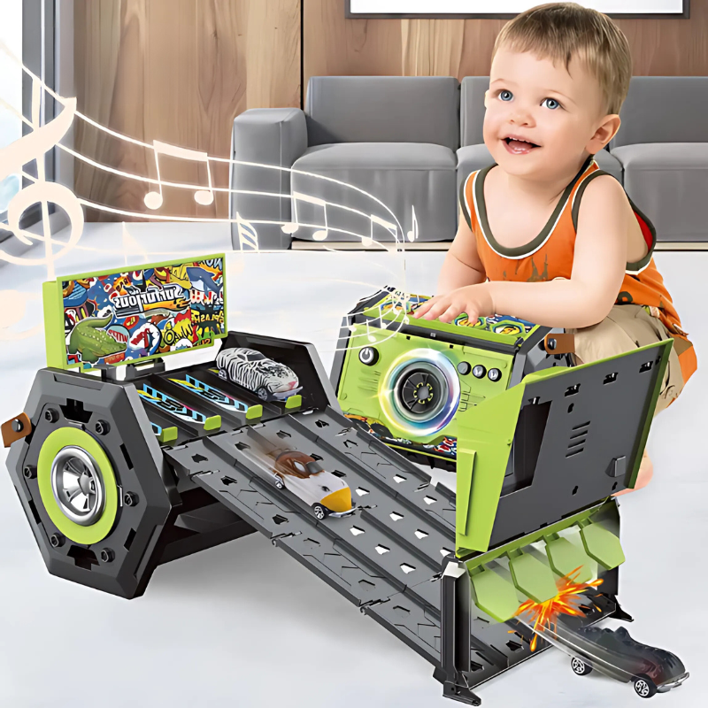 Travel Racing Track - Portable Racing Set with Lights & Music