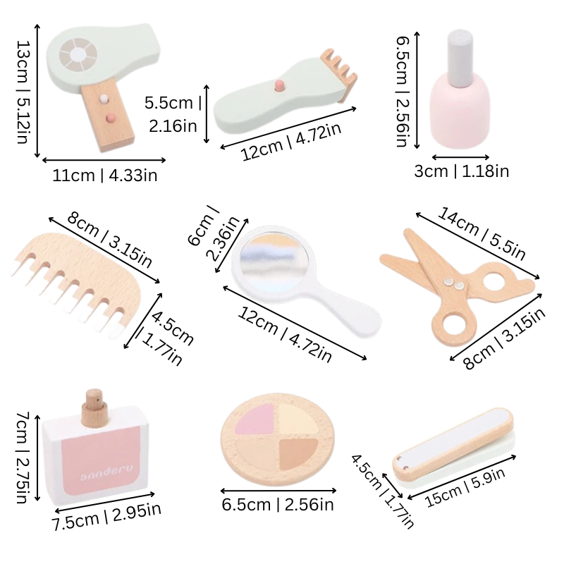 Create, Imagine & Shine – The Ultimate Wooden Mini Makeup & Hair Salon Playset
