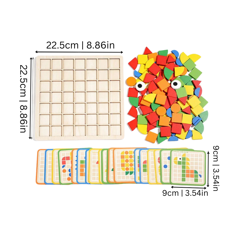 Puzzle Garden – Montessori Wooden Shape & Colour Learning Puzzle Set