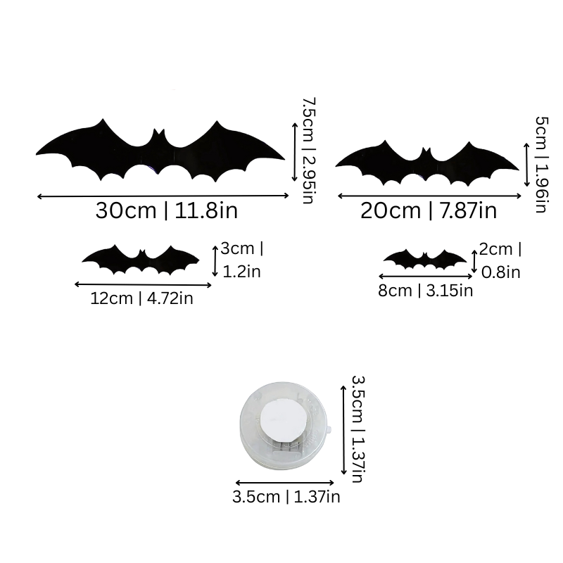 LED 3D Halloween Bat Decorations – Spooky Light-Up Wall Set