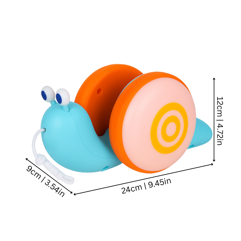 Musical Pull-Along Snail Toy For Early Walking Fun