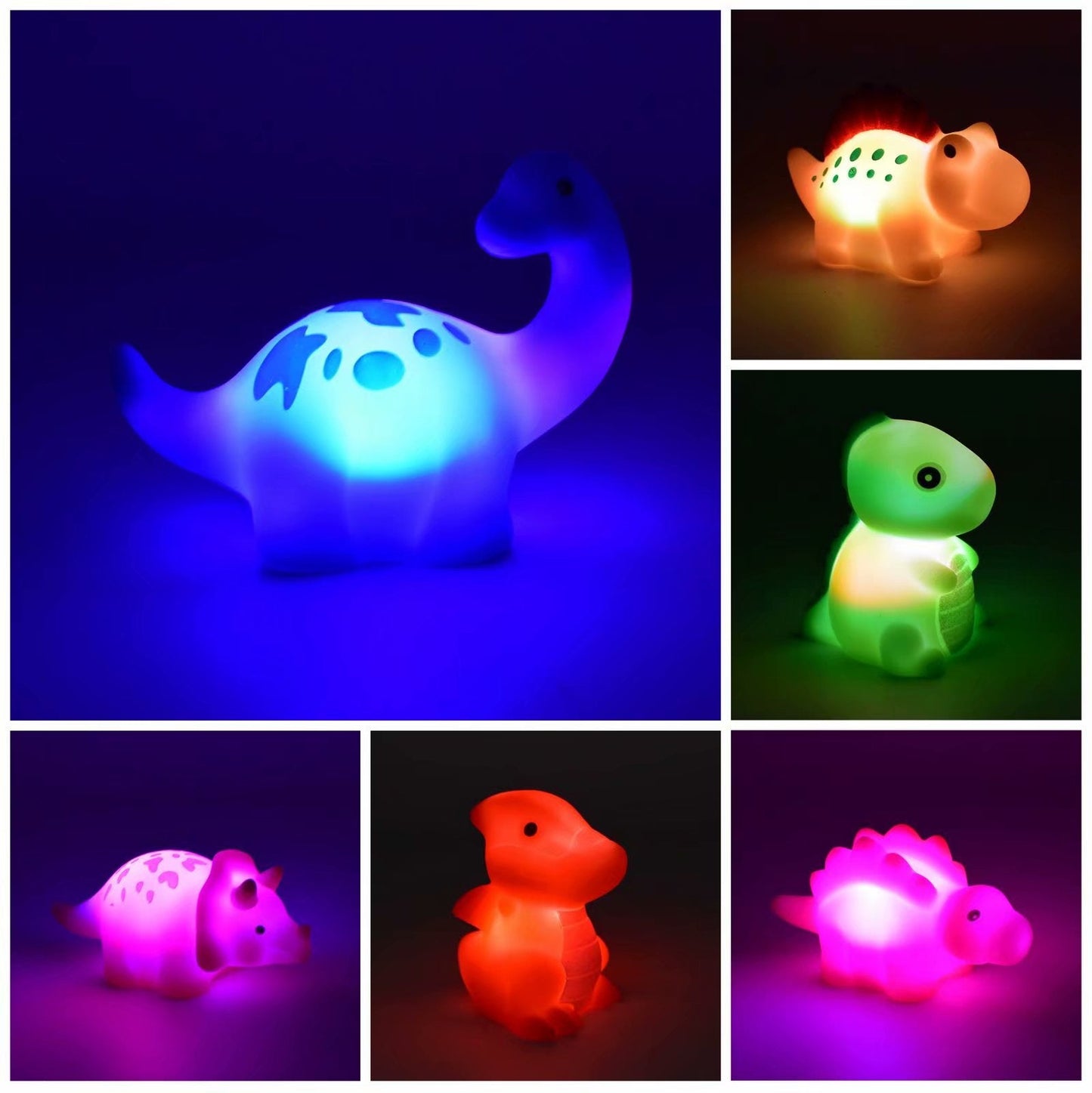 Glowing Bath Dinosaur Toys – Color-Changing LED Bath Fun