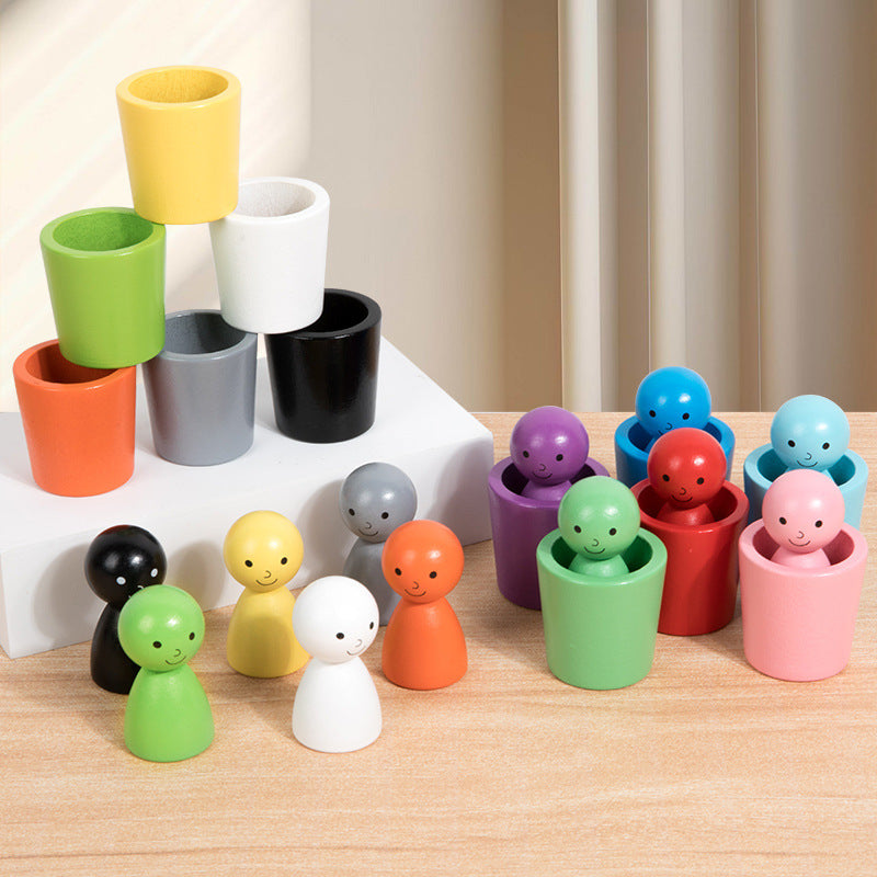 Montessori Colour Sorting Cups Wooden Learning Game – Early Learning Made Fun