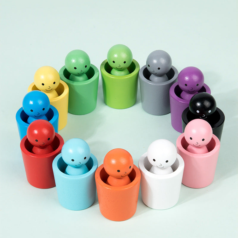 Montessori Colour Sorting Cups Wooden Learning Game – Early Learning Made Fun