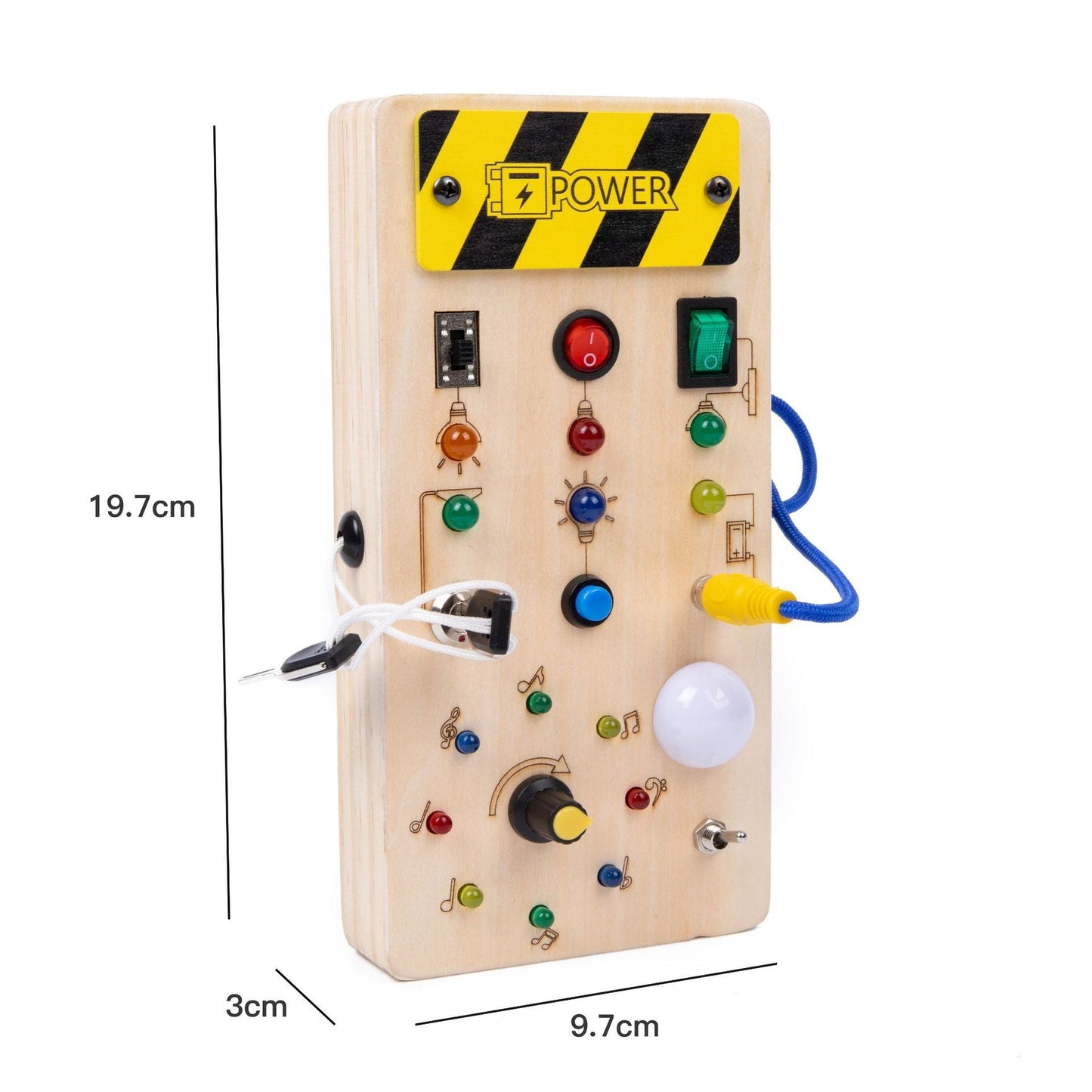 Montessori Wooden Activity Board – Learn Through Light, Switches & Curiosity