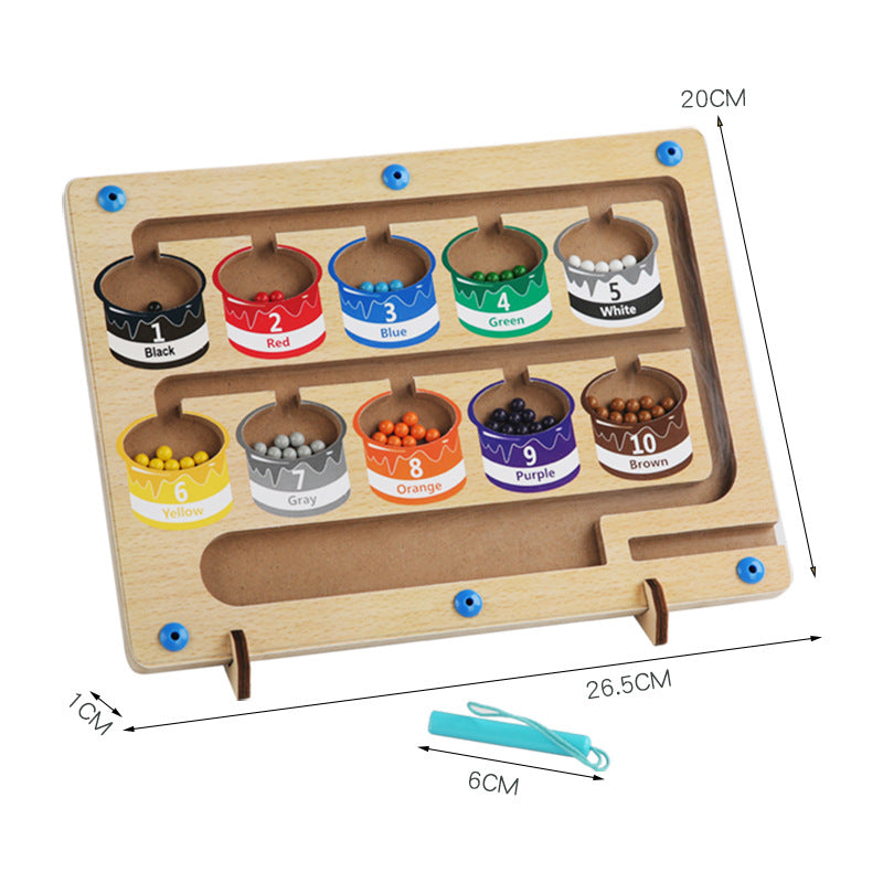 Montessori Magnetic Maze Board – Educational Colour & Number Learning Game
