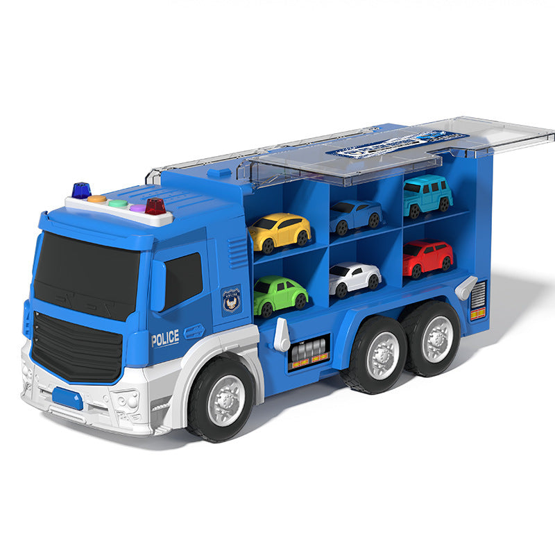 2-in-1 Transforming Car Truck & Racing Track Set with Mini Cars