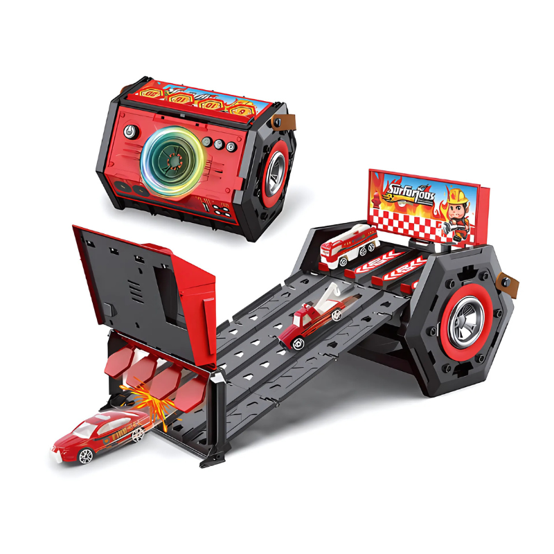 Travel Racing Track - Portable Racing Set with Lights & Music