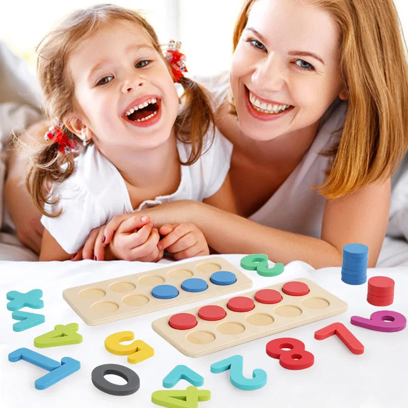 Montessori Maths & Colour Matching Wooden Puzzle – Educational Learning Toy For Preschoolers