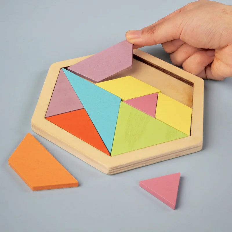 Montessori Hexagon Block Puzzle – Creative Learning Through Play