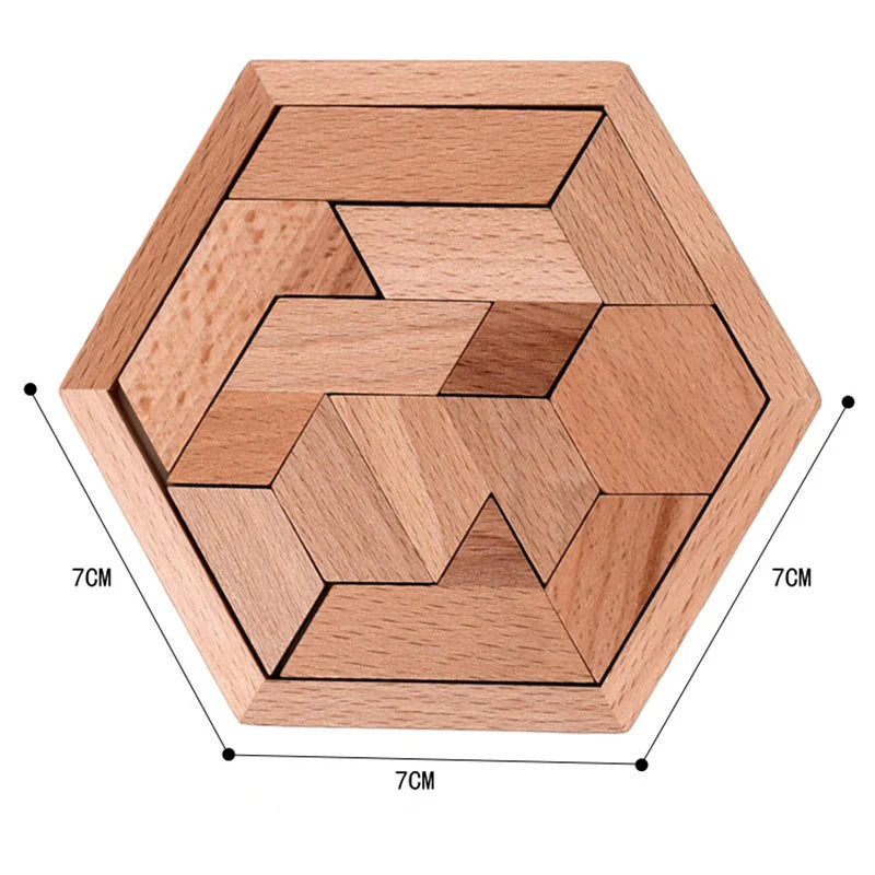 Montessori Hexagon Block Puzzle – Creative Learning Through Play