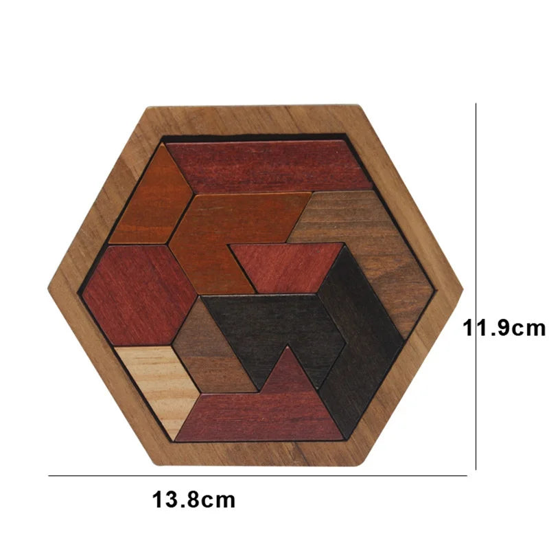 Montessori Hexagon Block Puzzle – Creative Learning Through Play