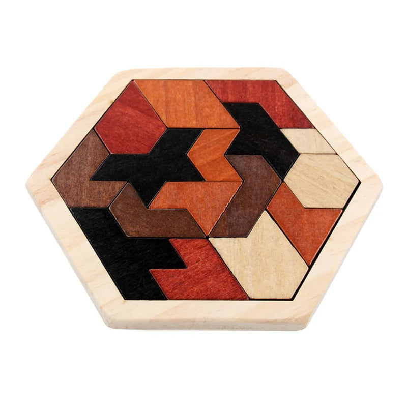 Montessori Hexagon Block Puzzle – Creative Learning Through Play