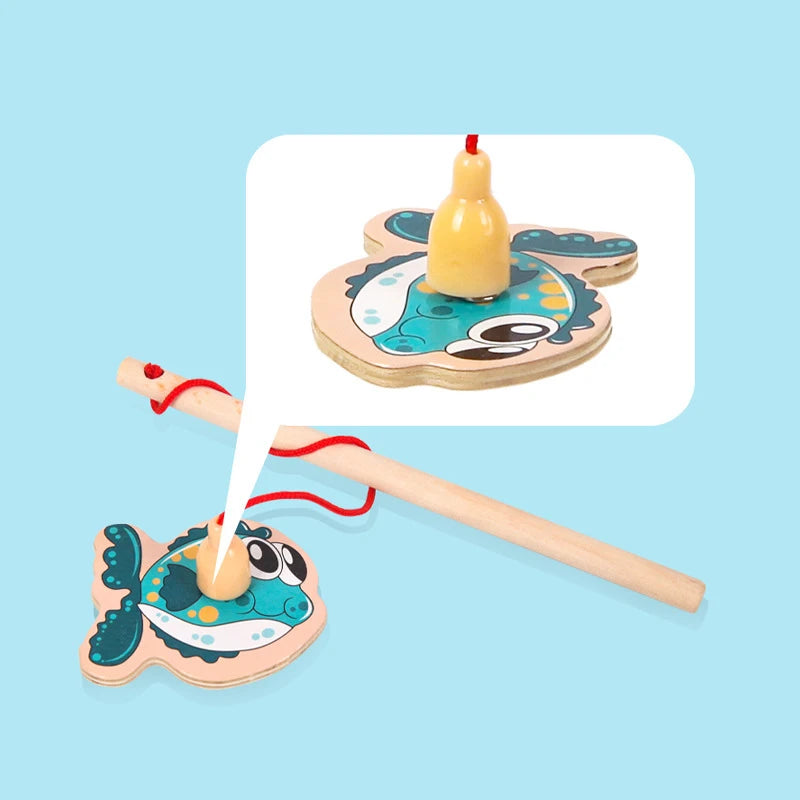 Montessori Wooden Magnetic Fishing Game for Kids – Learning Toy with Fish & Fishing Rods