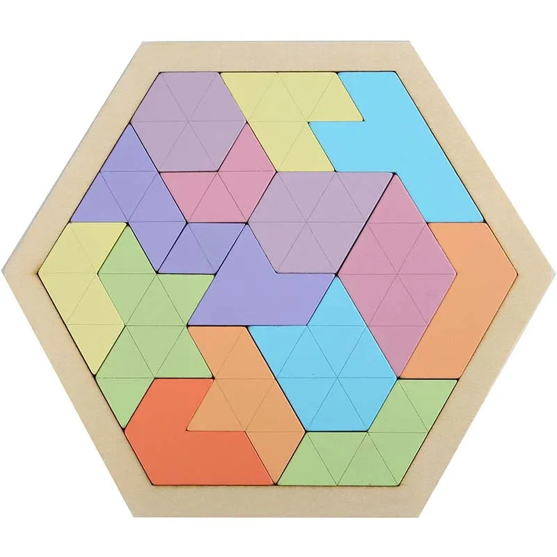Montessori Hexagon Block Puzzle – Creative Learning Through Play