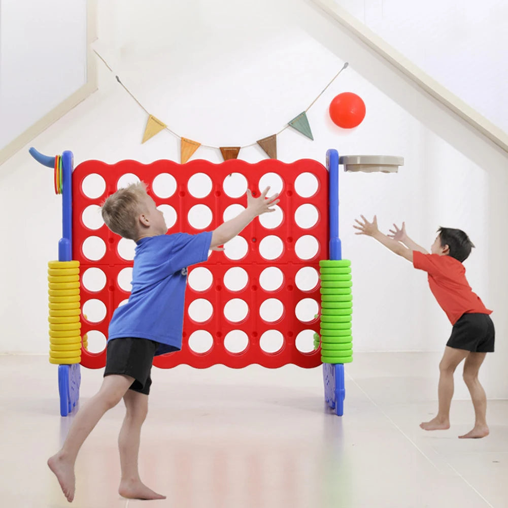 3-in-1 Strategy & Skill Game Set – Chess, Basketball & Connect Four Fun