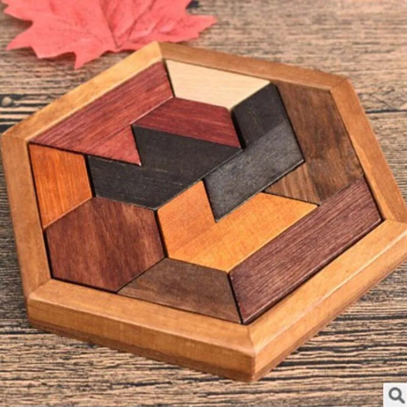 Montessori Hexagon Block Puzzle – Creative Learning Through Play