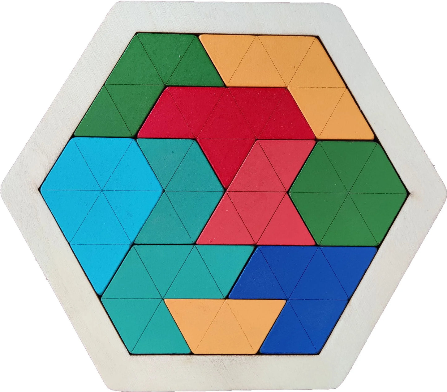 Montessori Hexagon Block Puzzle – Creative Learning Through Play