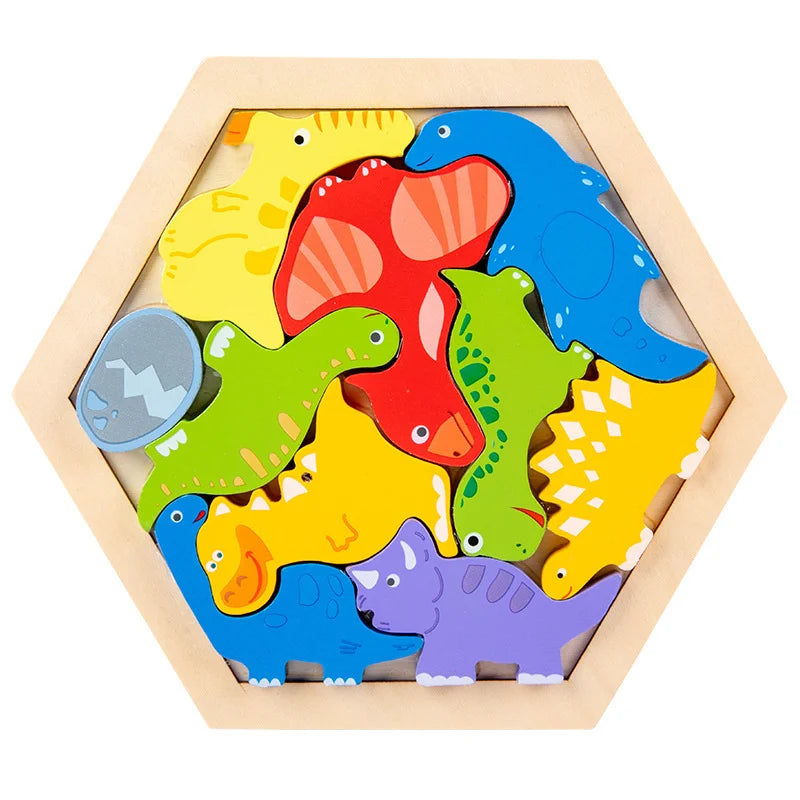 Montessori Hexagon Block Puzzle – Creative Learning Through Play