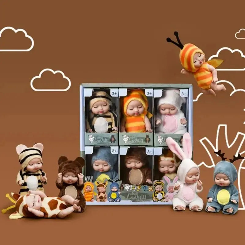 Princess Doll Set – 6 Adorable Animal Costume Dolls