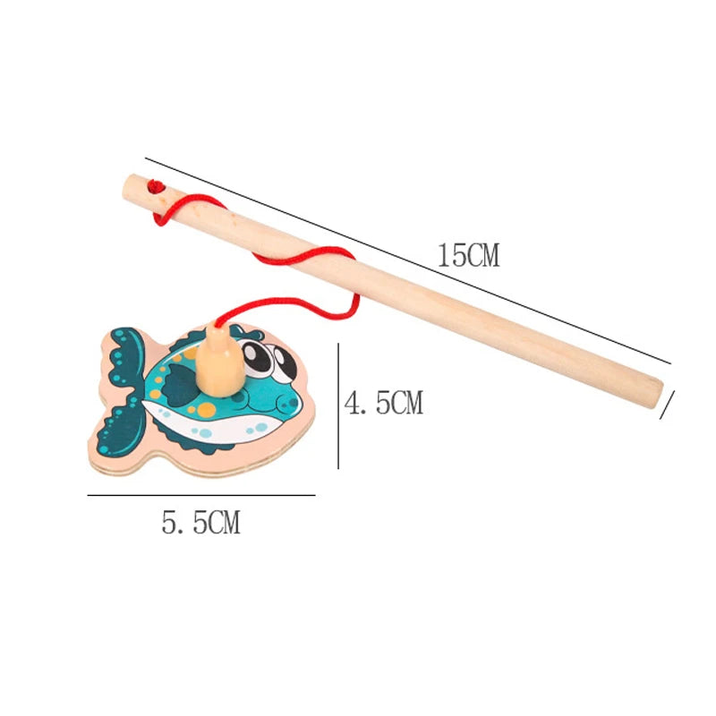 Montessori Wooden Magnetic Fishing Game for Kids – Learning Toy with Fish & Fishing Rods