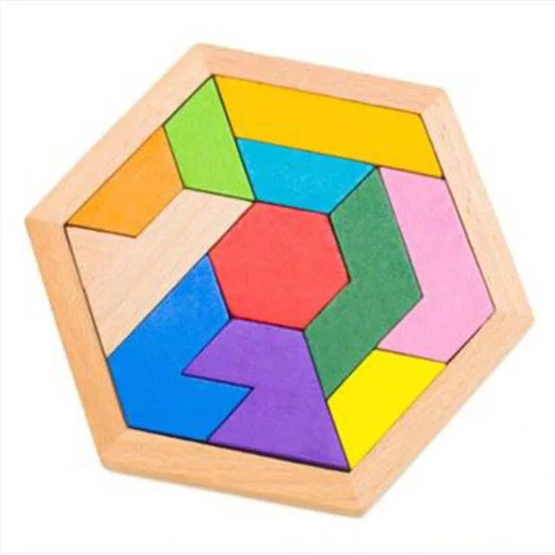 Montessori Hexagon Block Puzzle – Creative Learning Through Play