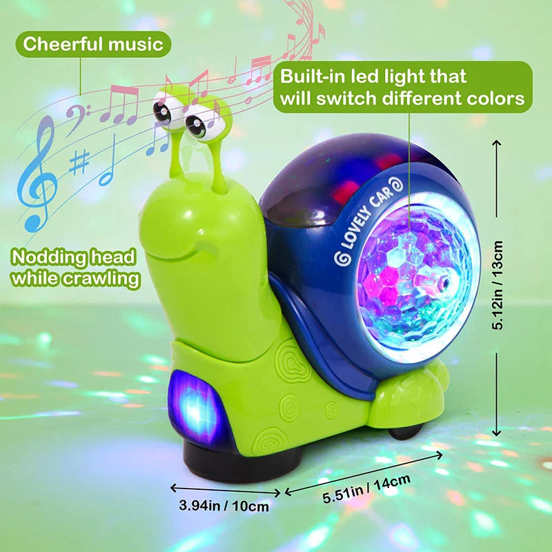 Light & Music Crawling Snail Toy – Sensory Baby Learning Toy