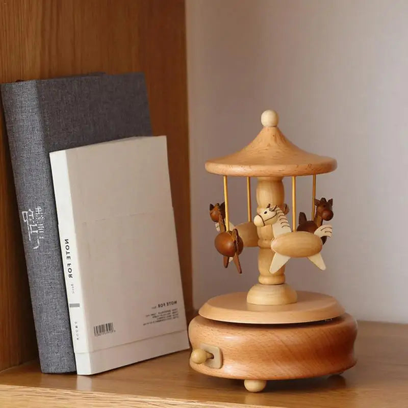 Wooden Wind-Up Music Box – Elegant Decorative Melody Gift
