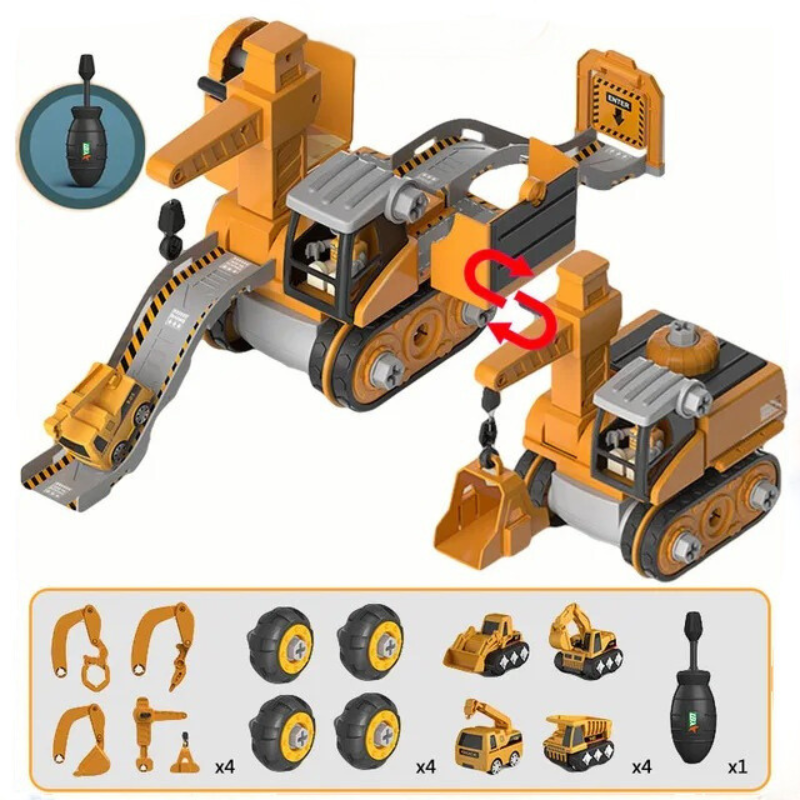 Build, Create & Construct – The Ultimate 4-in-1 Mega Excavator Adventure Set