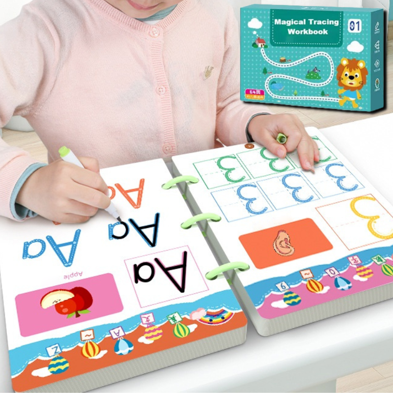Reusable Writing Practice Book Set – Fun Early Writing & Learning Workbook for Kids