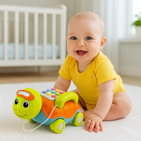 Musical Crawling Turtle with Lights & Movement – Baby Sensory Toy
